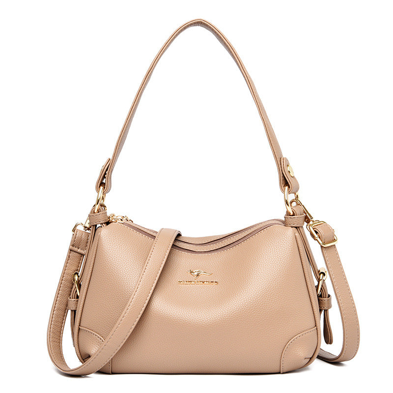 Middle-aged WomenLeather Large-capacity One-shoulder Messenger Bag