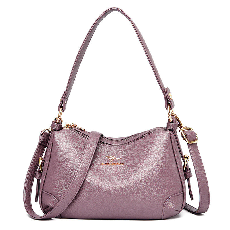 Middle-aged WomenLeather Large-capacity One-shoulder Messenger Bag