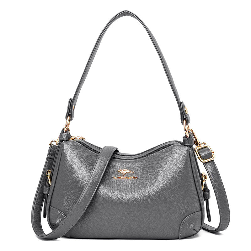 Middle-aged WomenLeather Large-capacity One-shoulder Messenger Bag