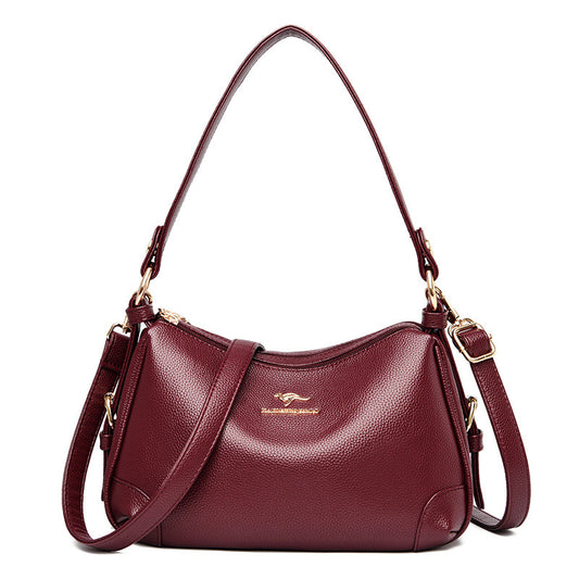 Middle-aged WomenLeather Large-capacity One-shoulder Messenger Bag